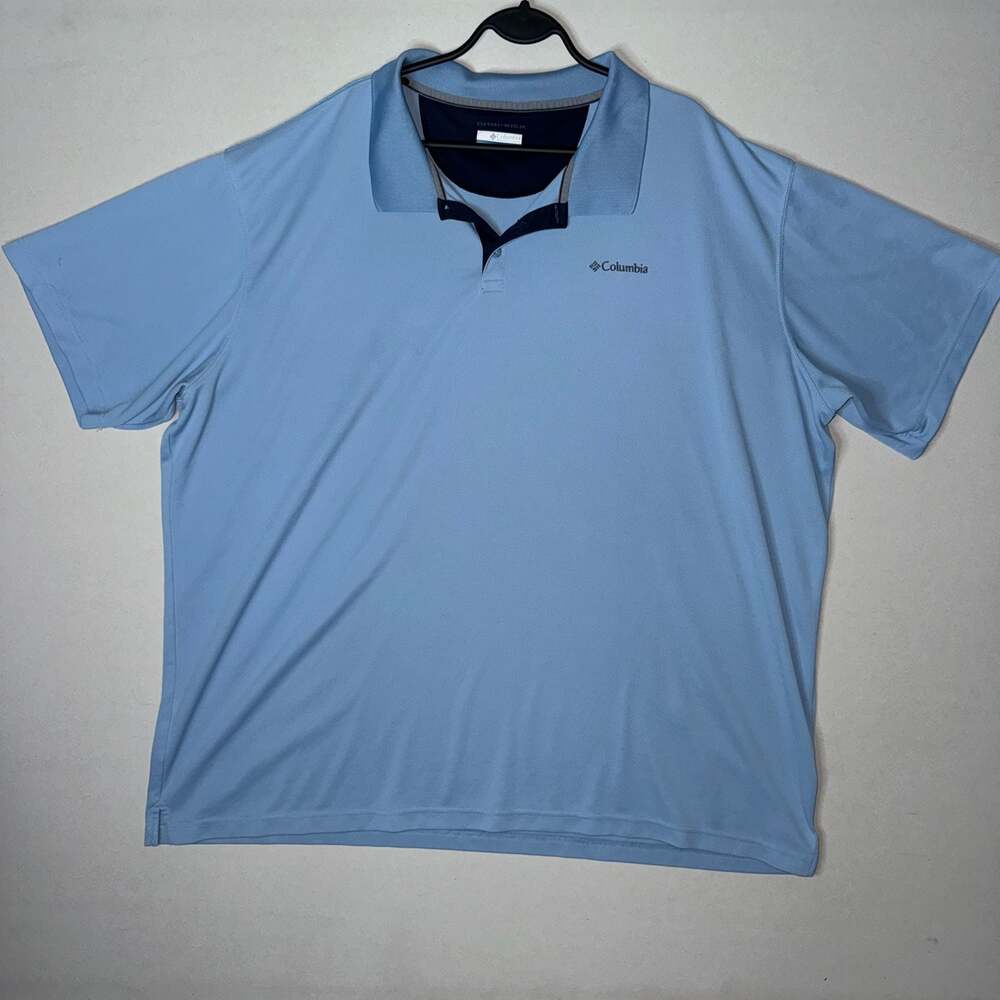 Columbia Omni-Wick Men's  Size 4XLShort Sleeve Polo Shirt, Light Blue